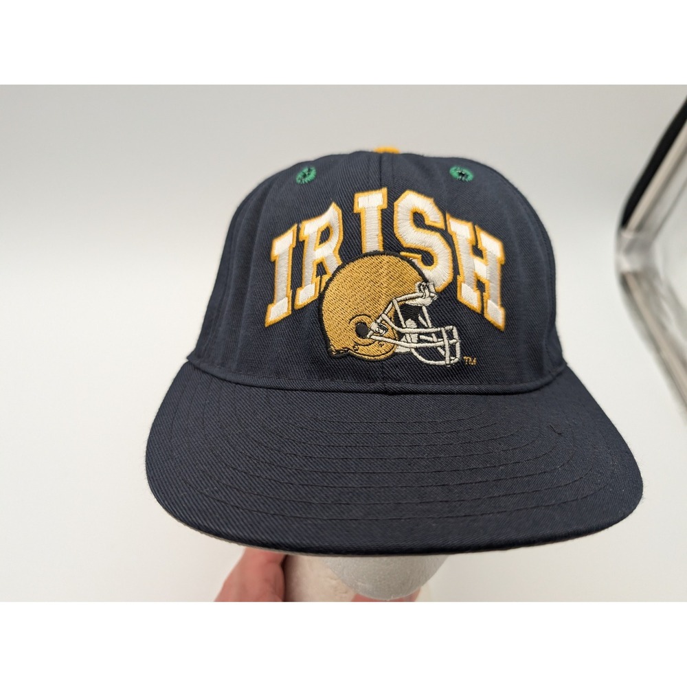 Vintage Notre Dame Fighting Irish Snapback Hat Pro-Line Navy Blue Gene USA Made - Picture 1 of 8